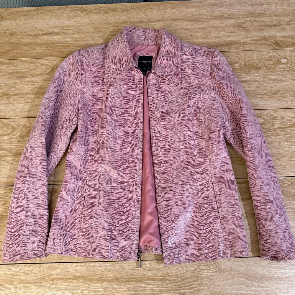 Colebrook & Co. Pink Leather Jacket Size Small